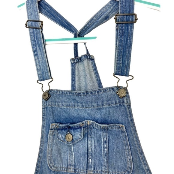 Abercrombie & Fitch Denim 100% Cotton Short Overalls Shortalls w Belt XS - Picture 5 of 9